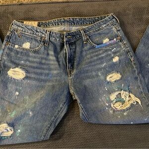 Women’s distressed and painted polo jeans size 30